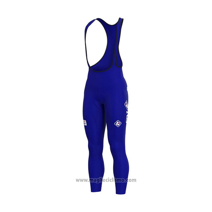 2022 Abbigliamento Ciclismo Groupama FDJ Rosso Blu Manica Lunga e Salopette